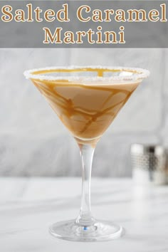 the salted caramel martini is ready to be served