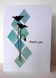 a thank you card with two birds on it