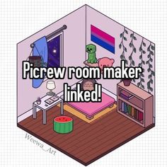 Picrew linked! Rooms App Ideas, Cool Pfp Ideas, Ideas For When Your Bored, Cute Core Room, Websites To Go On When Bored, Things To Do When Your Bored, Things To Make When Bored, Interactive Pins, Character Bedroom