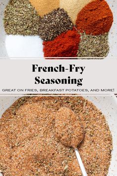 french fry seasoning mix in a bowl with spoon