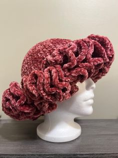 For a striped hat, please enter 2-3 colors desired in the personalization box!  This hat is super soft and comfortable!  Made from 100% acrylic yarn. *floppy hat with extreme ruffles* Celebrity Crochet, Ruffle Hat, Vision Bored, Striped Hat, Quick Braided Hairstyles, Head Gear, Crochet Things, Crochet Inspo, Crochet Stuff