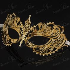 Gold-Metal-Extravagant-Laser-Cut-Venetian-Masquerade-Mask-Made-of-Light-Metal Masquerade Poster, Masquerade Ball Masks, Gold Masquerade Mask, Steampunk Outfits, Venetian Masquerade Masks, Metal Mask, Ball Mask, Theater District, Venetian Masquerade