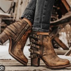 Freebird Hermosa Tan, Worn A Few Times Boho Boots, Hot Boots, Freebird By Steven, Estilo Chic, Boots Outfit, Cowgirl Boots, Boot Sandals, Cute Shoes, Leather Heels