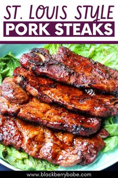 A photo of barbecue pork steaks Bbq Pork Steak, Bbq Pork Recipes, Marinated Pork Chops, Beef Kabobs, Pork Shoulder Roast