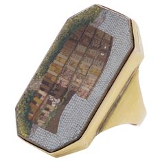 Antique 19th century 15kt. yellow gold men's micro mosaic ring featuring the Colosseum in Rome. Made in Italy, Circa 1870's X-Ray has been tested positive for 15kt. yellow gold. The dimensions - Ring Size: Length x Width x depth: 3.5 x 3 x 1.2 cm Finger Size (UK) = O (EU) = 56 (US) = 7.5 Weight: 16.00 grams The ring is pre-owned with minor signs of use, in good and pleasant condition overall. Micro mosaics in jewellery represent an exquisite art form that emerged during the 18th and 19th centuri Micro Mosaic Ring, Mosaic Ring, Colosseum Rome, Rome Antique, Classical Antiquity, The Colosseum, Art Mosaic, Micro Mosaic, Glass Pieces