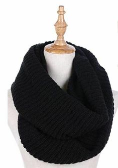 Dimore Womens Winter Ribbed Knit Infinity Circle Loop Scarf Thick Ribbed Black.  BEST GIFT➤This thick knit infinity scarf is an ideal gift or accessory for chilly winter months.  COMFORTABLE AND WARM➤Winter Knit Infinity Loop Circle Scarf. It's soft and warm to protect you from the cold weather. Measures 40*150 CM. Hand wash cold, line dry. FASHION ITEM➤This fashion circle loop scarf is perfect to wear daily on the go. Can be worn in different styles. Lightweight yet warm and perfect length allo Warm Red, Loop Scarf, Knit Infinity Scarf, Womens Winter, Circle Scarf, Winter Knits, Scarf Styles, Infinity Scarf, Winter Women