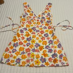 Peppermayo Exclusive Monday Margs Linen Mini Dress Blooming Cutesy Clemson Colors!! Purchased From Fashion Pass-But Never Worn/Still On Pm Site Size 2 Purple V-neck Spring Sundress, Purple V-neck Sundress For Spring, Fitted Purple Floral Sundress, Spring Floral Print Purple Sundress, Spring Purple Floral Print Sundress, Purple Floral Print Sundress For Spring, Purple Floral Print Mini Sundress, Purple Cotton Mini Dress With Floral Print, Peppermayo Dress