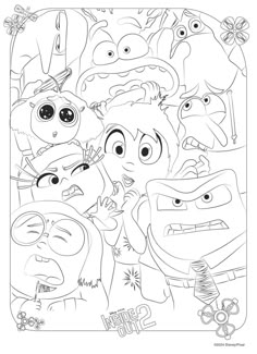 instant download inside out 2 coloring pages and activity packet Inside Out 2 Characters Coloring Pages, Inside Out Characters Coloring Pages, Inside Out Coloring Sheets, Inside Out Colouring Pages, Inside Out Printables Free, Inside Out 2 Activities For Kids, Inside Out Coloring Pages Free Printable, Cute Coloring Pages Disney, Inside Out Sketch