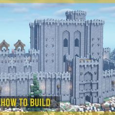 a castle with the words how to build in front of it and an image of a tree