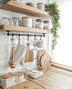 the kitchen is clean and ready to be used as a storage area for cooking utensils