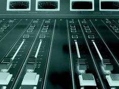 the control panel of an electronic mixing console