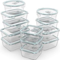 10 piece glass food storage container set with lids