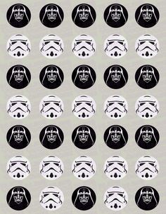 star wars faces are shown in black and white on a gray background with the words,'darth vader '