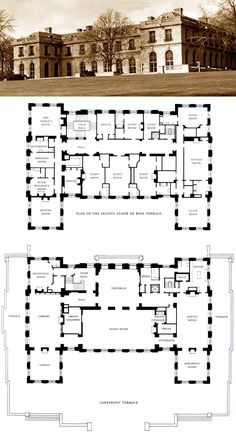 an old house with two floors and three stories in the same room, as well as another