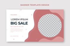 a pink and white flyer for a big sale with an image of a circle on it