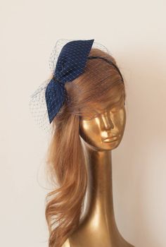 Please note that all items in my shop are made to order Unique Modern Navy Blue Felt Fascinator. Decorated with French Veil For parties and weddings. Mounted with clip or slim heaband If you need any info please contact me :) --------------------------- SHIPPING INFORMATION I will ship your purchased item within 6-9 business days after receiving payment to your address. Please note that shipping from Poland takes about 9 business days around Europe and about 20 business days overseas. EXPRESS SH Modern Fascinator Headpieces, Blue Orchid Wedding, English Hats, Felt Fascinator, Fascinator Hats Outfit, Hair Fascinators, Bow Fascinator, Blue Headpiece, Tiffany Blue Weddings