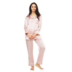 Get ready for a great night’s sleep in this classic women’s two-piece pajama set. Made from luxurious and comfortable silk - this two-piece set is perfect for keeping you warm in the winter and cool in the summer. Size: S, Color: Pink | Rosdorf Park MYK Silk Classic Long Pajama Set in Pink, Size 44.0 W in | Wayfair Long Pajama Pants, Silk Pjs, Silk Pajamas Women, Silk Pajama Set, Classic Women, French Grey, Contrast Piping, Silk Pillowcase, Silk Pajamas