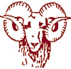 the head of a ram is drawn in red ink