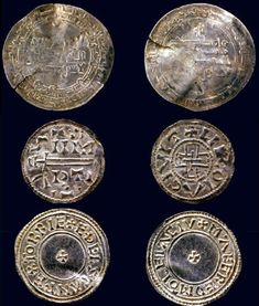 four different types of silver coins