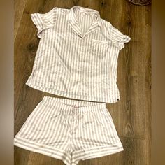 Victoria’s Secret Striped Silky Button Down Pajama Set With Shorts Size Large. Lilac Stripe. Pocket Front With Collar. New Without Tags. Smoke Free Home. Casual White Button-up Sleepwear, Victoria's Secret Casual Sets For Pajama Party, Casual Daywear Sets By Victoria's Secret, Casual Victoria's Secret Daywear Sets, Casual Victoria's Secret Sets For Daywear, Victoria's Secret Casual Daywear Sets, White Button Closure Sleepwear For Lounging, White Button Closure Sleepwear For Loungewear, White Buttoned Sleepwear For Sleepover