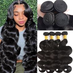 Body Wave Bundles Human Hair 20 22 24 26 Brazilian Virgin Human Hair For Black Women Loose Wavy Hair 100% Unprocessed Hair Natural Color * Body Wave Bundles With Closure Material100% Unprocessed Human Hair Bundles With Closure, Soft And Full, Can Be Ironed Or Curled, Dyed Or Bleached As Your Own Hair * Bundles With Closure Human Hair Weight 1b Natural Black Bundles With Closure. Hair Weft Is 80g/Bundle, Lace Closure Is 40-50g Depending On The Length. 150% Density 44 Free Part Closure, Hair Is Soft, Full And Thick * Human Hair Bundles With Closure Package 3 Bundles Human Hair With Closure Pre-Plucked Hairline With Baby Hair, It Is Enough To Make A Full Wig. Human Hair Weave, Exte Loose Wavy Hair, Wavy Bundles, Hair Natural Color, Body Wave Bundles, Hair For Black Women, Tangled Hair, Brazilian Virgin Hair, Full Wigs, Hair Natural