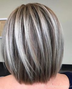 Ash Blonde Balayage, Medium Layered Haircuts, Transition To Gray Hair, Blending Gray Hair, Gray Hair Highlights, Layered Bob, Grey Hair Color, Blonde Balayage