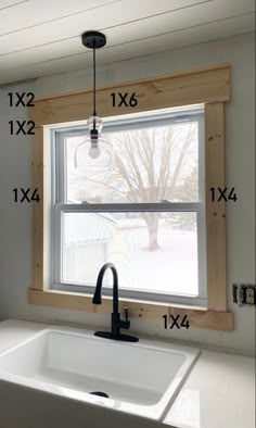 DIY window trim, window treatment, window update Farmhouse Window Molding, Farmhouse Windows Trim, Inside House Trim Ideas, Wood Trim On Windows, Country Trim Farmhouse Style, 1x4 Trim Baseboards Diy, House Trim Styles, Diy House On A Budget, Window Trimming Ideas