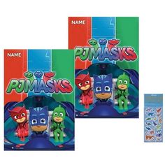 two children's book sets with the name pymasks on them