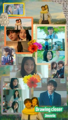 an advertisement for the upcoming movie, drawing closer in love with young people and flowers