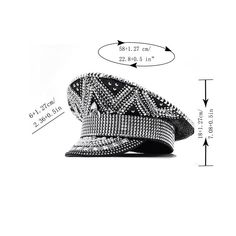 Product information: Fabric name: Polyester Color: 01-black with paillettes M Diamond Style of Crown: Flat Top Main fabric composition: Polyester (polyester fiber) Size: Adjustable Function: sunshade Suitable season: Four Seasons Popular elements: Crown, tassel Style: Original design Brim shape: Curved Brim Packing list: Hat*1 Product Image: