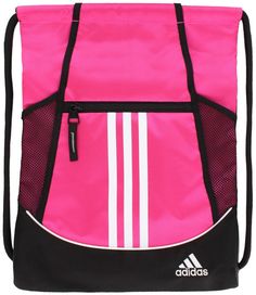 Pink Adidas Backpack, Gym Backpack, Cinch Bag, Adidas Three Stripes, Small Item Storage, Sequin Bag, Workout Bags, Backpack Sport, Drawstring Bags