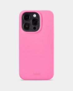 the back of a pink case for an iphone 11 pro, with two cameras on it