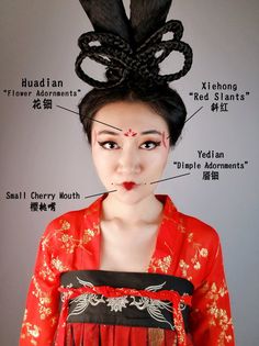 Tang Dynasty Makeup, Xiran Jay Zhao, Geisha Makeup, Monolid Makeup, Red Eyeliner, Makeup Portfolio, Some Makeup