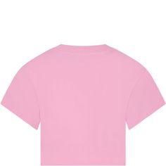 Color: Pink Pink cotton T-shirt, cropped, short sleeves, with ribbed crew neck. It is embellished with multicolored print and logo on the front. 100% Cotton. Wash at 30°C. Basic Pink Cropped T-shirt With Short Sleeves, Sporty Logo Print Crew Neck Crop Top, Casual Pink Crew Neck Cropped Shirt, Pink Cropped T-shirt With Graphic Print And Short Sleeve, Pink Cotton Cropped T-shirt For Streetwear, Pink Cropped Cotton T-shirt For Streetwear, Trendy Pink Cropped T-shirt With Short Sleeves, Basic Pink Cropped Short Sleeve T-shirt, Pink Basic Cropped T-shirt