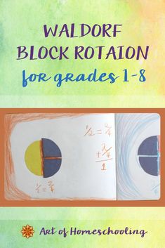 a book cover with an image of two pies and the title waldorf block rotation for grade 1 - 8