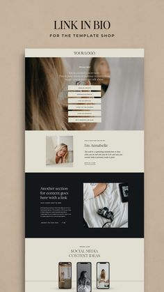 an image of a website design for a hair salon