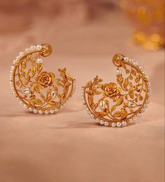 Stylish Gold Earrings, Gold Jewels Design, Fashion Traditional, Indian Bridal Jewelry Sets