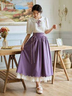 Color: Purple Suit With Bow Tie, Size: L Purple Business Casual, Purple Uniform Aesthetic, Purple Style Outfit Casual, Purple Skirt Long, Cute Outfits Purple, Purple Academia Outfit, Purple Outfits For Women Classy, English Tea Party Outfit, Yellow And Purple Outfit