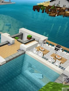 Minecraft Hawaii, Minecraft Beach Resort, Minecraft Pools, House Plans Minecraft, Minecraft Modern House Designs, Minecraft Printable, Minecraft Beach House, Mansion Minecraft