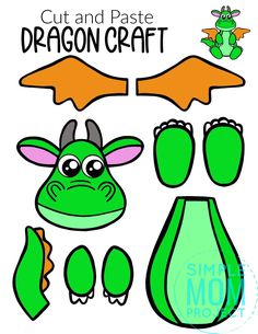 the cut and paste dragon craft is ready to be used for making paper dolls or crafts