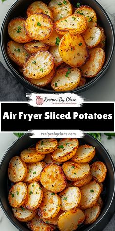 These Air Fryer Sliced Potatoes are perfectly crispy on the outside, tender on the inside, and seasoned with garlic and herbs. A quick and easy side dish or snack everyone will love!

Ingredients:

4 large potatoes
1 tbsp olive oil
1 tsp garlic granules
1 tsp dried mixed herbs
Golden, crispy potato slices with savory garlic and herb seasoning—perfect for a crowd-pleasing side or snack! Air Fryer Sides, Air Fryer Veggies, Air Fry Potatoes, Air Fryer Vegetables, Air Fryer Potatoes, Air Fryer Foods, Food Air Fryer, Air Fryer Food, Ninja Air Fryer