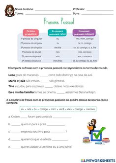 a spanish worksheet with words and pictures