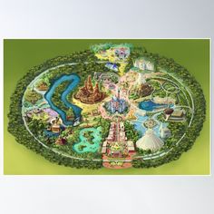 a map of the amusement park poster