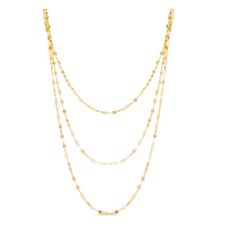 Made in Italy Triple-Strand Necklace in 14K Gold #MayisGoldMonth #Zales Zales Zales, Small Diamond Rings, Beautiful Diamond Earrings, Tiered Necklace, Platinum Earrings, Jewelry Quotes, Jewelry Making Necklace, White Gold Earrings, Wedding Jewellery Necklace