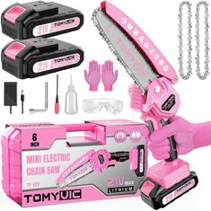 ad eBay - Find many great new & used options and get the best deals for Mini Chainsaw 6-Inch Battery Powered - Pink Cordless Electric Handheld... at the best online prices at eBay! Free shipping for many products! Chainsaw Reviews, Small Chainsaw, Power Chain, Pink Tools, Cordless Chainsaw, Mini Chainsaw, Electric Chainsaw, Gamer Room Decor, Salon Suites