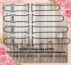 pink roses are next to a wooden sign that says needles svg ready and png