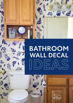 Considering wall decals for your bathroom but not quite sure what to do with them? Check out these bathroom wall decal ideas. From how they work, how to apply them, and if they damage walls, I'm breaking down everything you need to know about this inexpensive product! Wall Decal Ideas, Organize Bathroom