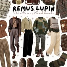 Remus Lupin Outfit, Remus Lupin Kinnie, Marauders Outfits, Lupin Aesthetic, Remus Lupin Aesthetic, Hogwarts Outfits, Masc Fashion