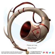 an advertisement for the horn of the wild hunt, which is designed to look like a snake's tail