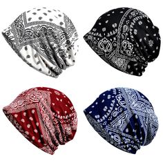 Unisex Women Men Paisley Beanie Hat Elastic Soft Multi-Use Neck Scarf Hats Caps   Fashion design, brand new and high quality Material: Cotton Blend Size: Free size, One size fits most, elastic Warm, soft and comfortable This is a multifunction use hat, you can wear as a slouchy beanie hat or neck scarf wrap Perfect for daily collocation or outdoor activities, like cycling, ski, can be applied pregnant women hat. PaymentDelivery detailsTerms of salesAbout usContact us Payment Please send payment Floral Beanie, Outdoor Hut, Hip Hop Women, Chemo Headwear, Slouchy Beanie Hat, Hip Hop Hat, Chemo Caps, Style Hip Hop, Chemo Hat